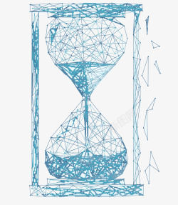 科技沙漏蓝色时间沙漏矢量图高清图片
