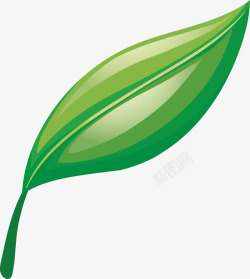免抠绿色茶叶创意树叶卡通矢量图高清图片