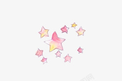 手绘粉色可爱五角星素材