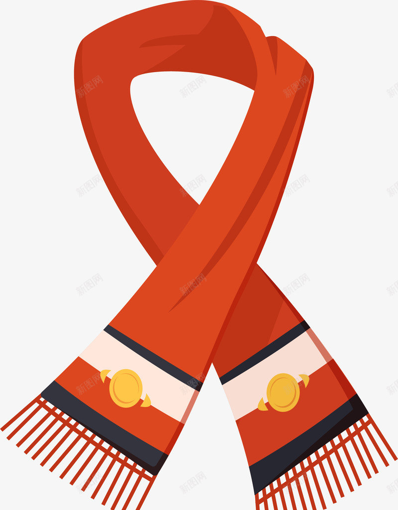 红色创意围巾元素png免抠素材_新图网 https://ixintu.com 冬天 创意 围巾 圆弧 服饰 红色 纹理 装饰