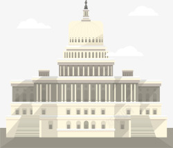 卡通美国政府建筑矢量图素材