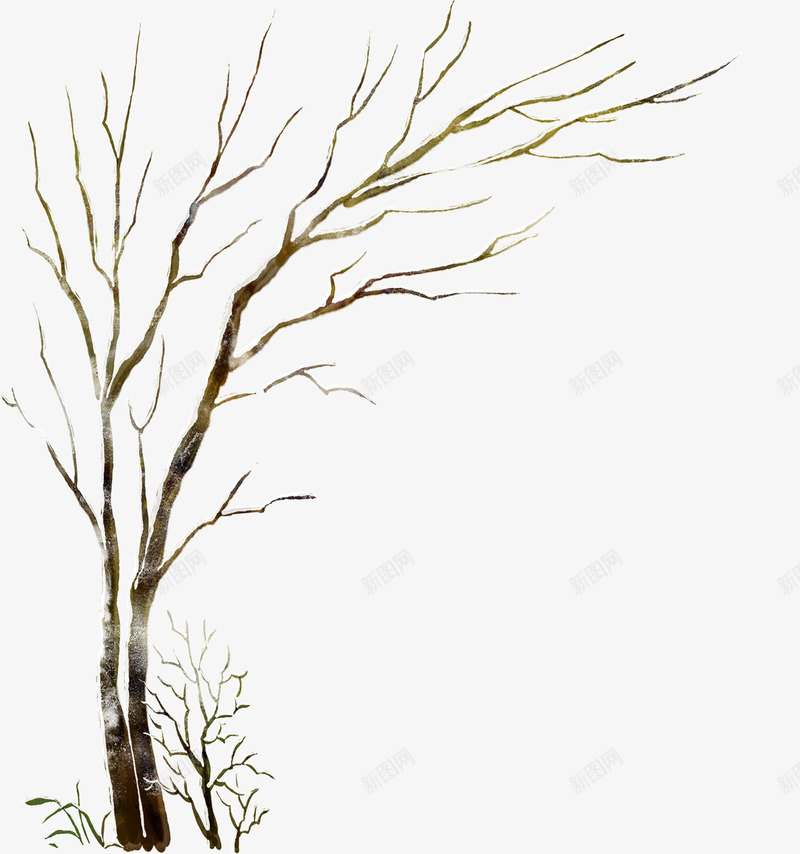 唯美冬天的枯木png免抠素材_新图网 https://ixintu.com 冬天 枯木 树干 设计