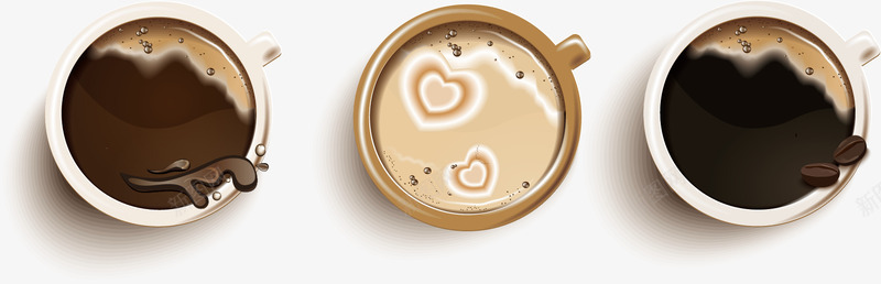 三种咖啡矢量图ai免抠素材_新图网 https://ixintu.com 免费png 咖啡 图片 插图 矢量图片 美式咖啡 矢量图