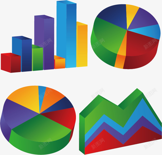 数据统计图标png_新图网 https://ixintu.com 业绩报表 商务报表 圆饼 彩色 数据分析 数据图标 数据统计 数据统计图标 柱状图 百分比 趋势