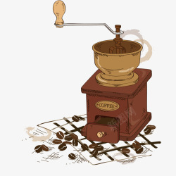 咖啡机和咖啡豆素材