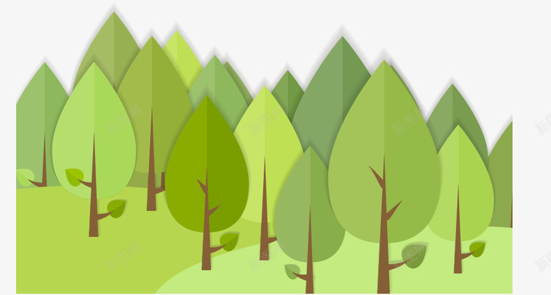 绿色树林矢量图ai免抠素材_新图网 https://ixintu.com 树林 树林矢量 绿色 绿色树林 草地 矢量图