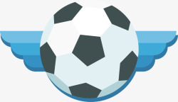 卡通足球球类运动飞行足球图案矢矢量图素材