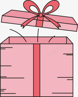 拆礼物粉色打开的礼盒高清图片
