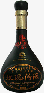 玫瑰汾酒黑色包装瓶装素材