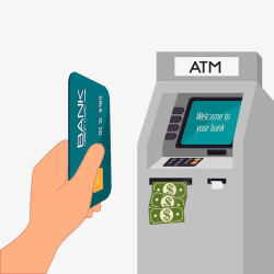 出票机手绘ATM机图标高清图片