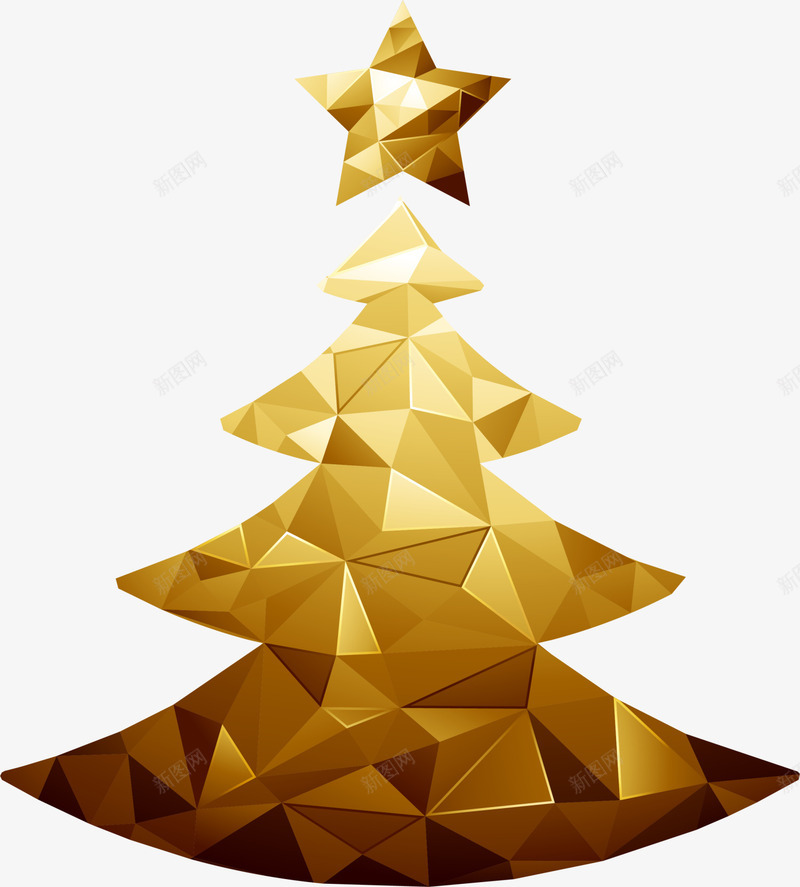 金色闪耀星星圣诞树png免抠素材_新图网 https://ixintu.com Christmas Merry 圣诞快乐 圣诞节 星星树木 金色树木 闪耀树木