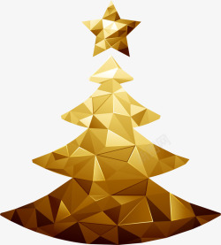 金色闪耀星星圣诞树素材