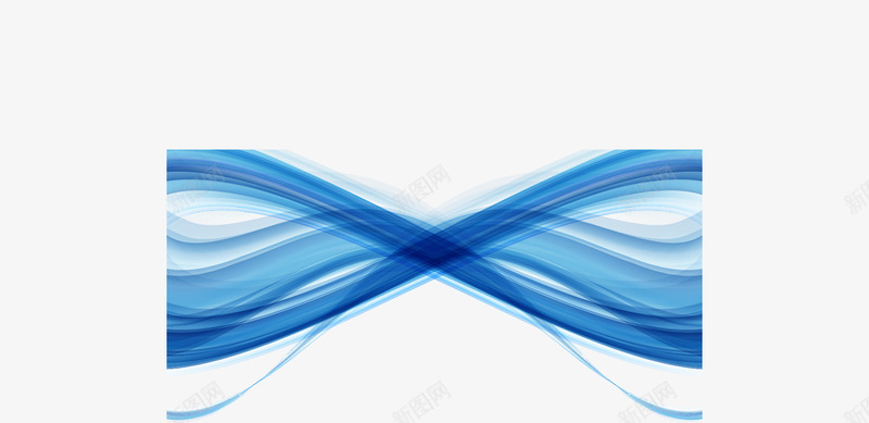 蓝色动感曲线png免抠素材_新图网 https://ixintu.com 动感 曲线 科技 蓝色