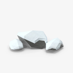 漂浮3d多边形冬天的真实3D石头高清图片