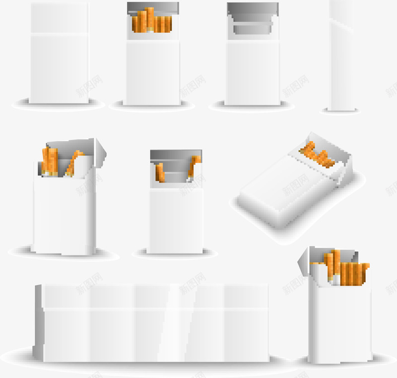 白色烟盒包装矢量图eps免抠素材_新图网 https://ixintu.com 包装PNG 烟草 烟草包装 白色 白色包装 矢量包装 矢量图