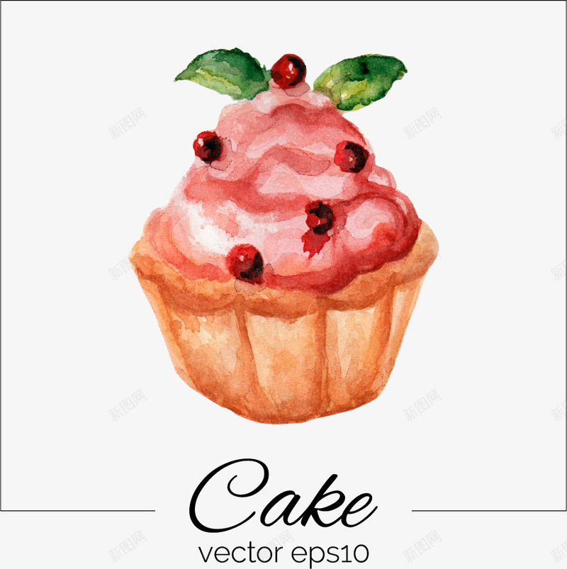 手绘水彩西点蛋糕甜点png免抠素材_新图网 https://ixintu.com 手绘 水彩 点心 甜点 美食 蛋糕 西点