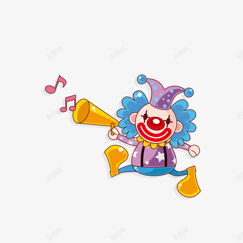 唱歌的小丑png免抠素材_新图网 https://ixintu.com joker 卡通形象 喇叭 图示 小丑 小丑joker 插图 搞笑 表演