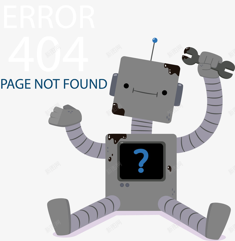 卡通时尚网页出错404插画矢量图ai免抠素材_新图网 https://ixintu.com 404错误 出错404插画 网页出错404 网页报错提示 错误页面 页面出错 矢量图