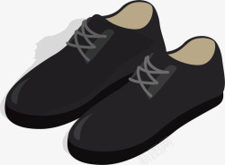 手绘皮鞋黑色的皮鞋矢量图高清图片