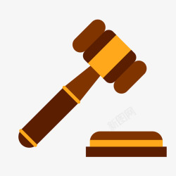 法律法槌一只深棕色的木锤子矢量图高清图片