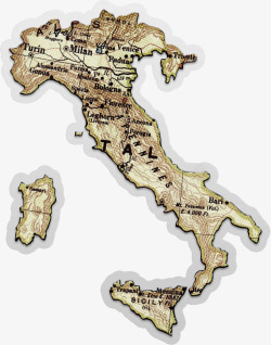 意大利线条地图意大利地图高清图片