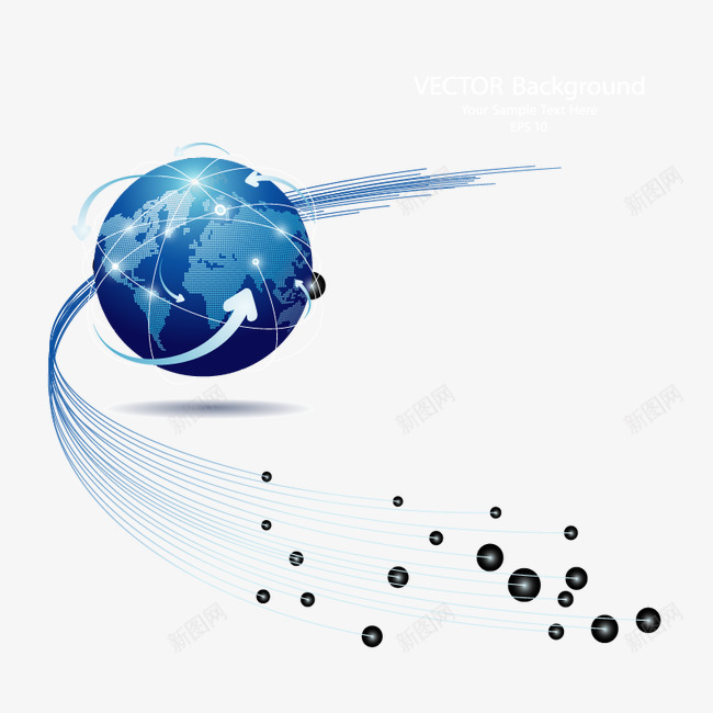 蓝色互联网地球矢量图eps免抠素材_新图网 https://ixintu.com 互联网 交流 全球化 地球 科技 网络 跨国界 矢量图