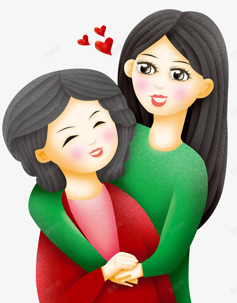母女 卡通手绘母女人物插画png图片免费下载-素材0SkkVPPqU-新图网