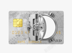 白银信用卡安全开门素材