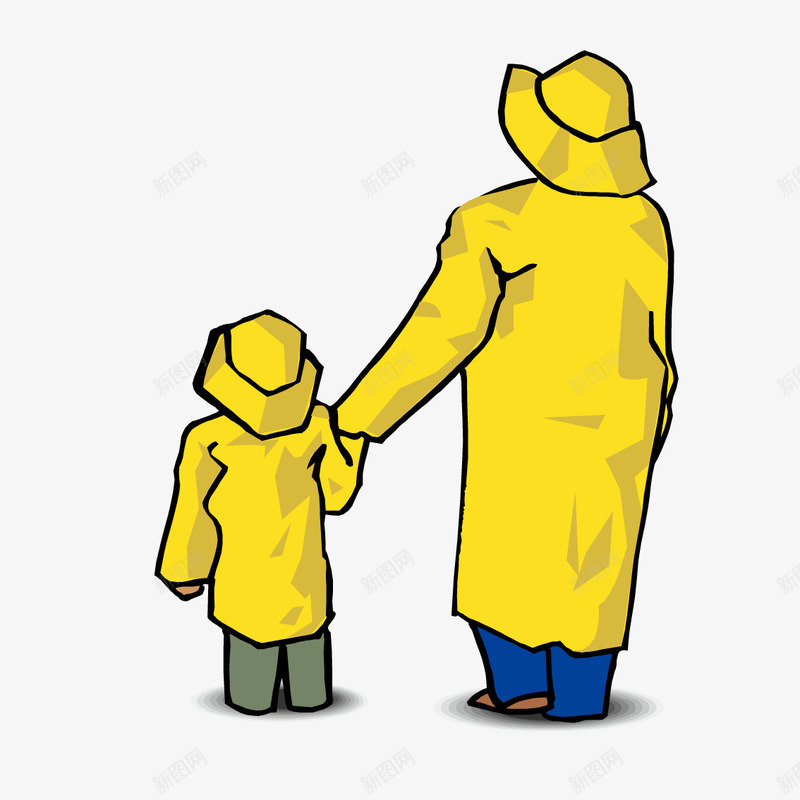 穿黄色大衣的母女背影png免抠素材_新图网 https://ixintu.com 大衣 母女 背影 黄色 黄色背影