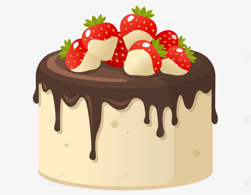 卡通手绘蛋糕矢量图ai免抠素材_新图网 https://ixintu.com 300像素图 AI图免抠 大图免抠 手绘 糕点 草莓 蛋糕 高清免抠 矢量图
