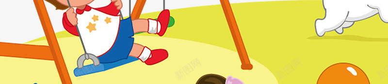 卡通六一儿童节人物背景边框psd免抠素材_新图网 https://ixintu.com 人物背景 儿童节 六一 动漫边框 卡通 气球 秋千 简约
