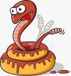 盘卧的蛇蛋糕上的响尾蛇矢量图高清图片