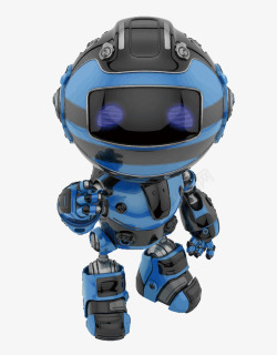 蓝色科学机器人矢量图素材