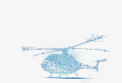 蓝色直升飞机直升机高科技点线面线条高清图片