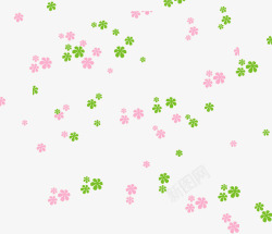绿色小花边缘装饰素材飘浮花朵高清图片
