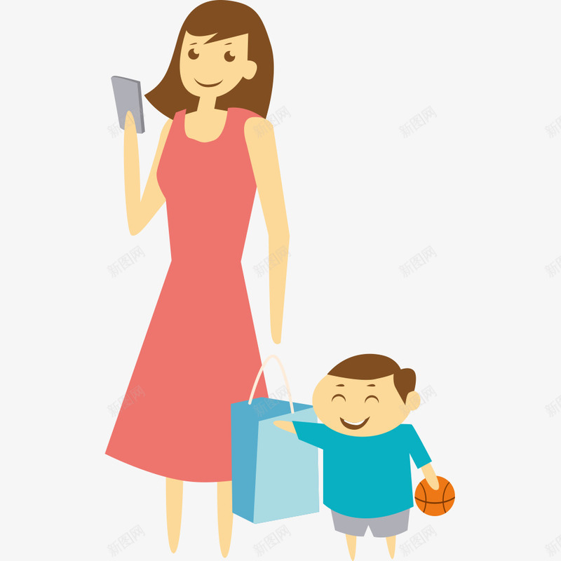 大人和小孩png免抠素材_新图网 https://ixintu.com PNG图形 PNG装饰 亲子 大人 小孩 装饰 购物