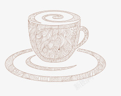 灰色创意咖啡杯咖啡矢量图素材