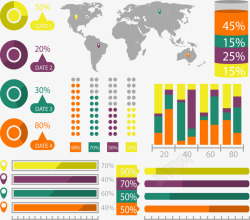彩色数据统计分析图表矢量图素材