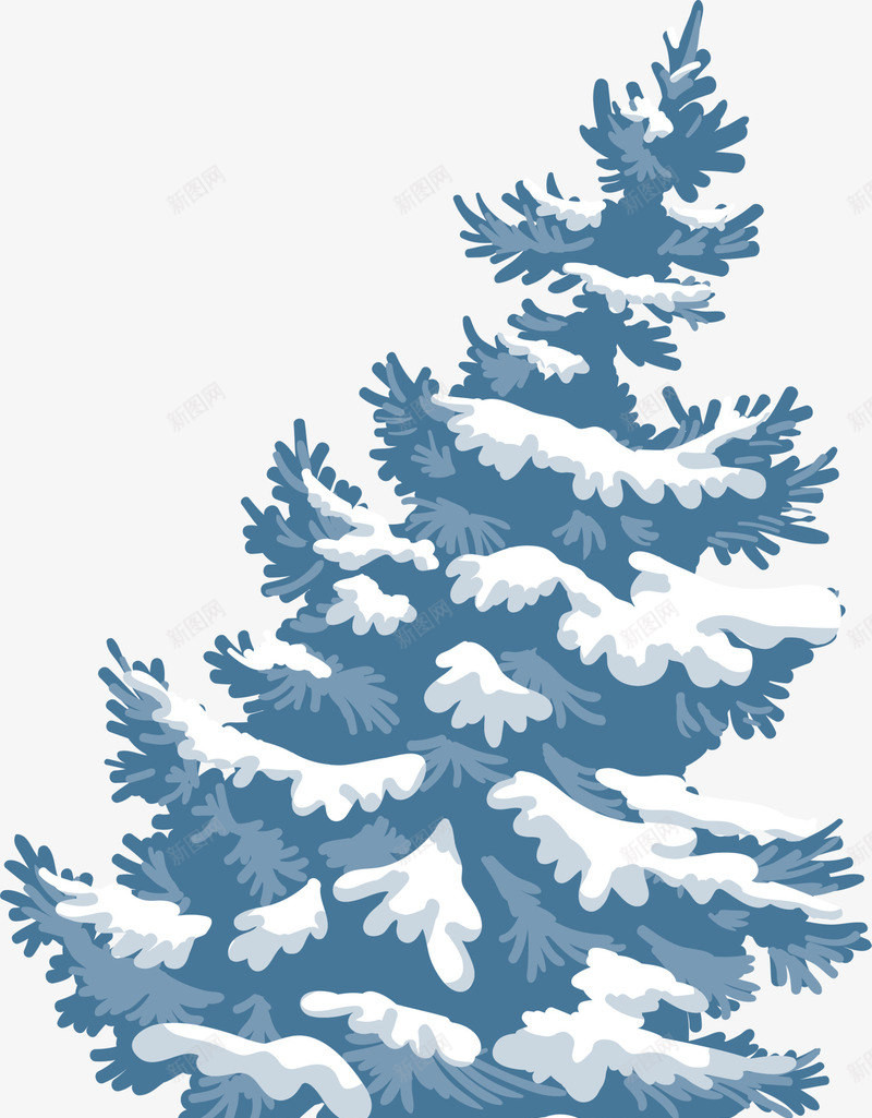 蓝色积雪圣诞树png免抠素材_新图网 https://ixintu.com 圣诞快乐 圣诞树 圣诞节 积雪树木 节日树木 蓝色树木 装饰图案