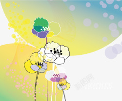 彩色花朵图案背景素材