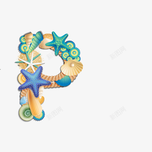 Ppng免抠素材_新图网 https://ixintu.com 字母 彩色 贝壳