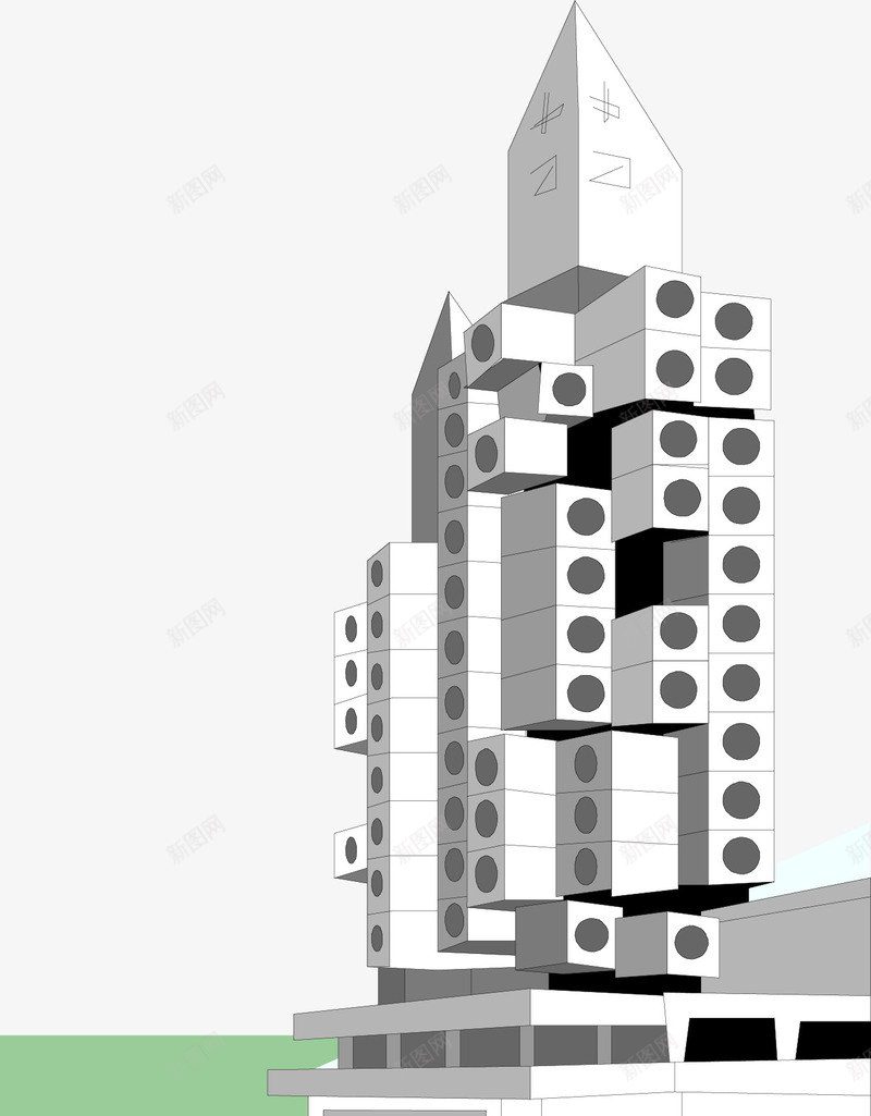 积木建筑png免抠素材_新图网 https://ixintu.com 建筑 矢量素材 积木