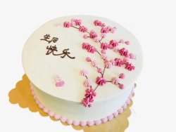创意桃花桃花运创意生日蛋糕高清图片