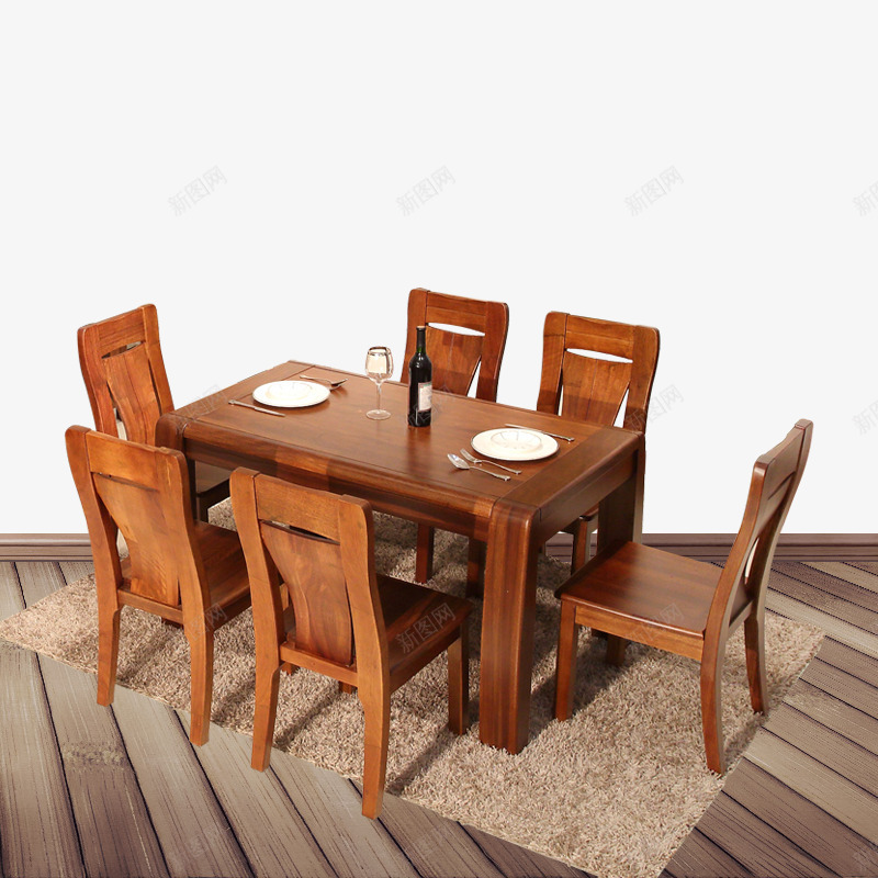 产品实物实木桌椅psd免抠素材_新图网 https://ixintu.com 产品实物 地毯 实木桌椅 木板