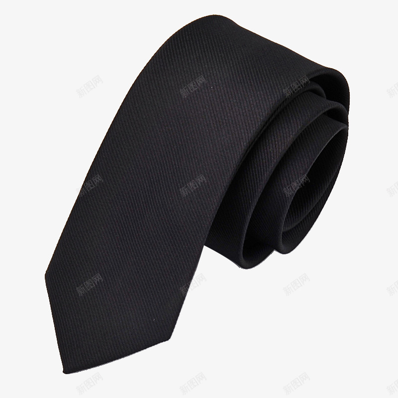 黑色纯色男士领带png免抠素材_新图网 https://ixintu.com 产品实物 休闲 正装 男士 纯色 领带 黑色