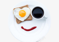 爱心蛋一盘早餐高清图片