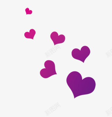 紫色爱心元素png免抠素材_新图网 https://ixintu.com 桃心 泡泡 爱心 爱情 紫色