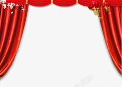 红色门帘窗帘中国风大红色舞台幕布高清图片
