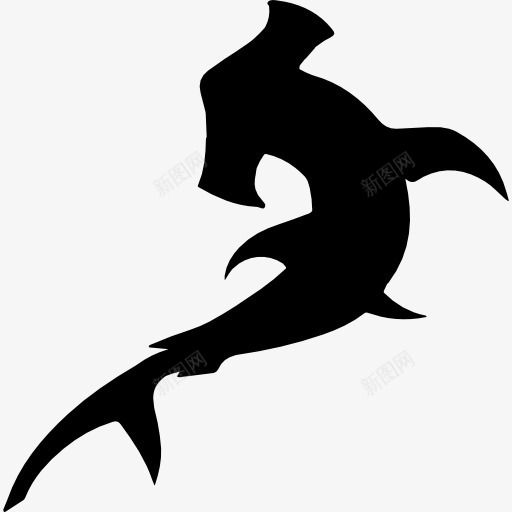 双髻鲨鱼形图标png_新图网 https://ixintu.com 动物 动物王国 形状 海洋生物 轮廓 锤头 鱼类