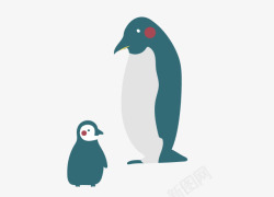 手绘插画企鹅素材